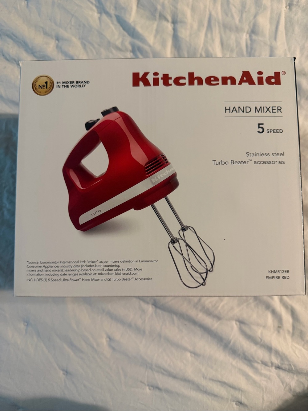 KitchenAid 5 Soeed Hand Mixer Empire Red